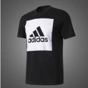 7日0点：adidas 阿迪达斯 S98724 运动型格 男子短袖T恤