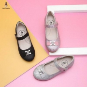18春款，Hush Puppies 暇步士 女童搭扣软底皮鞋