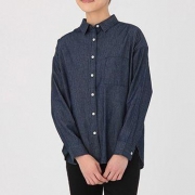 MUJI 无印良品 女士棉牛仔宽版衬衫
