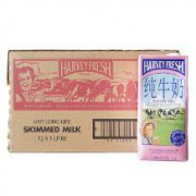 澳大利亚进口 哈威鲜（Harvery fresh）牛奶 脱脂纯牛奶 1L*12盒