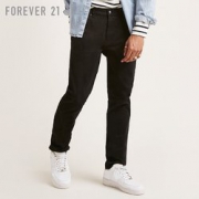 Forever21 男士棉质斜纹修身长裤