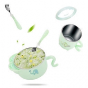 LITTLE BEAN 小豆苗 儿童不锈钢 注水保温 餐具套装 *3件