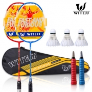WITESS 进攻耐打型羽毛球拍 2支 送拍包+手胶