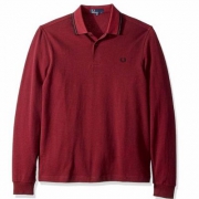 限M码，Fred Perry 男士纯棉休闲长袖Polo衫 Prime会员免费直邮含税