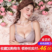 玫瑰柏拉图 蕾丝无钢圈聚拢调整型文胸