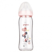 pigeon 贝亲 AA151 Disney系列 自然实感宽口径玻璃彩绘奶瓶 240ml +凑单品