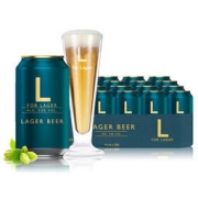 限地区：Harboe 哈尔博 字母拉格啤酒 330ml *24听 *2件