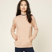 纯色抽绳连帽针织卫衣女 Forever21