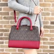 MICHAEL KORS 迈克·科尔斯 Kellen 红棕拼接斜挎包 小号