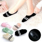 Yoki Home 10双装共15双 袜子 女船袜 短袜 纯棉女袜 (粗条纹)