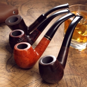 adous 爱斗仕 AH508 黑檀木石楠木 手工老式烟斗 送配件