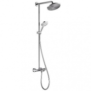 汉斯格雅（Hansgrohe）  双飞雨恒温三出水淋浴柱（240mm飞雨顶喷+飞雨120select 三速手持）