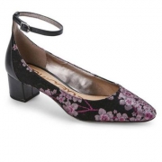 Sam Edelman Lola 女士真皮绣花粗跟单鞋 3.2折 $44.99