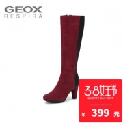 神价 意大利 健乐士 GEOX 女真皮筒靴 鞋底开孔透气