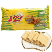 康师傅 3+2 胚芽苏打夹心饼干（黑芝麻味）500g *5件