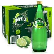 Perrier 巴黎水 天然气泡矿泉水 青柠味 750ml *12瓶 *2件