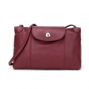 LONGCHAMP 珑骧 Le Pliage Cuir 女士系列红色羊皮单肩斜挎包