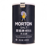 莫顿（MORTON）无碘盐 未加碘精制盐 400g 调味品