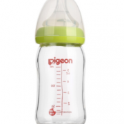 自然实感！pigeon 贝亲 宽口径玻璃奶瓶 160ml SS号 绿色 *2件 123元包邮（需用券）