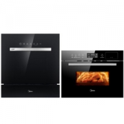 Midea 美的 TQN34FBJ-SA+W3908J  烤箱一体机34L+wifi全智能洗碗机家用套装