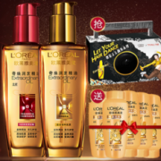 击退毛躁！L‘OREAL PARIS 巴黎欧莱雅 奇焕润发精油 100ml 2支装+洗发水旅行装50ml*2+护发素旅行装50ml*3    54.5元包邮（前5000件）