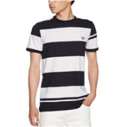 限S码，Fred Perry 男士纯棉条纹T恤