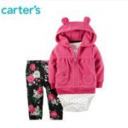 Carter's3件套装婴儿衣服洋气连体衣保暖新生儿童多色可选121G770