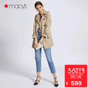 美国设计师品牌 BCBGeneration 英伦风 女双排扣灯笼袖风衣