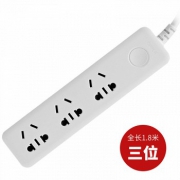 欧普照明 创意插线板插座排插充电拖线三位1.8米
