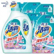 日本花王洁霸酵素手洗机洗瓶袋装无磷家庭装百合香洗衣液9kg