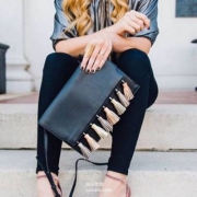 Rebecca Minkoff 瑞贝卡明可弗 Sofia真皮流苏单肩手拿包 prime会员免费直邮