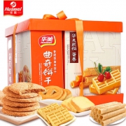 华美 拔丝蛋糕800g/铁罐蛋卷454g/蛋卷礼盒600g/椰子味曲奇800g
