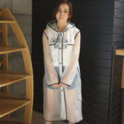 雨衣也能高颜值！圆桌骑士 男女户外磨砂透明长款雨衣套装19.9元包邮