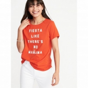 Old Navy 女装纯棉字母印花圆领T恤