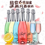 缤飞蝶 女士 果香半甜 起泡酒 750ml*6支 送2个香槟杯
