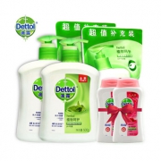 Dettol滴露 植物抑菌洗手液 (500g+300g)*2套+沐浴露150g*2瓶