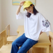 拍下送梳子！韩版半袖ulzzang印花短袖上衣