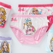 A类品质！ BARBIE 芭比 女童 纯棉 平角内裤 5条装