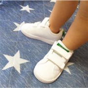 Adidas阿迪达斯三叶草VALCLEAN2魔术贴 小白鞋   中童款  绿尾/粉尾