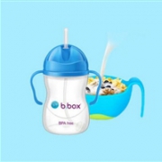 b.box 重力球 防漏婴幼儿吸管杯 240ml 湖蓝色（6个月以上）+三合一碗+吸管 海水蓝
