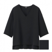 UNIQLO优衣库 花式V领衬衫