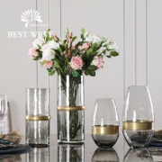 简约复古！bestwest 现代简约透明玻璃花瓶 29元包邮(49-20)