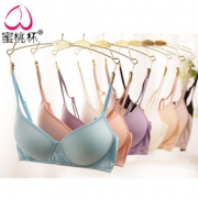舒适润滑# 蜜桃杯 无钢圈真丝薄款小胸聚拢胸罩