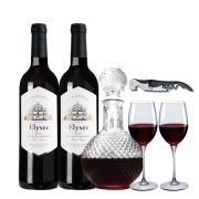 Elysee 爱丽舍 干红葡萄酒750ml*2瓶 赠高档醒酒器+2个酒杯+开瓶器