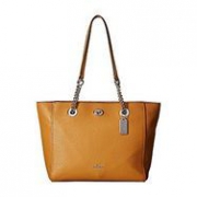 COACH蔻驰 Pebbled Turnlock Chain 女士单肩包
