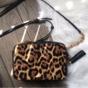 Michael Michael Kors Ginny女士真皮流苏单肩包 豹纹色 4折$91.2