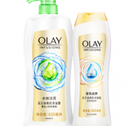 限plus用户!玉兰油Olay精油香氛沐浴露套装 青瓜+绿茶香氛650ml送含珍珠精粹200ml