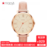 化石 Fossil 时尚款 真皮表带 女防水石英表