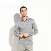 Tommy Hilfiger制造商！TONY WEAR 汤尼威尔 男士印花长袖衬衫