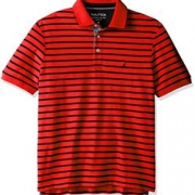 Nautica 男式经典修身短袖条纹 POLO 衫  到手约216.71元